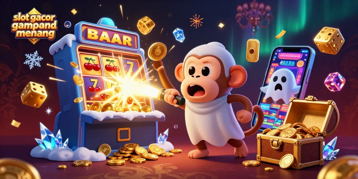 Experience the thrill of winning with slot gacor gampang menang surrounded by lively casino elements.