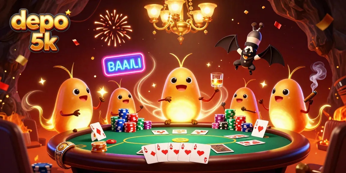 Experience the thrill of depo 5k with glamorous glowworms lighting up a vibrant casino scene.