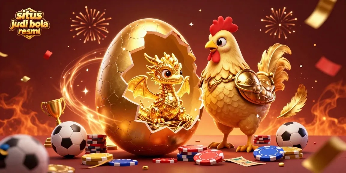 Experience thrilling sports betting with a vibrant illustration featuring situs judi bola resmi.