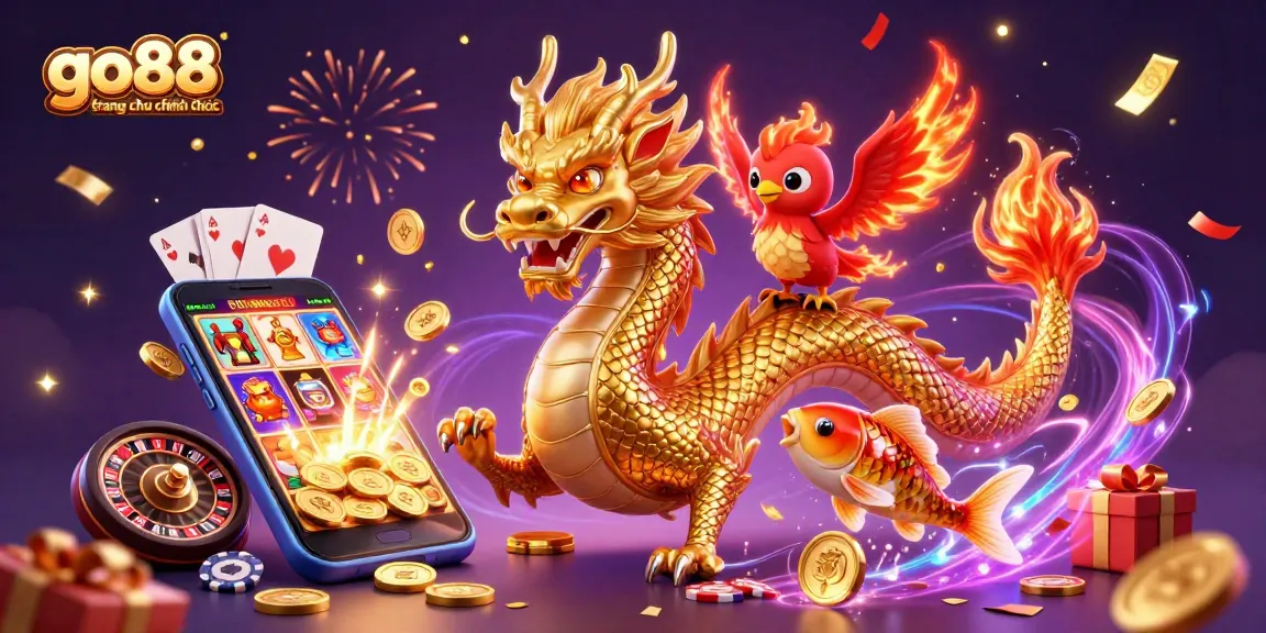 Experience the excitement of go88 trang chu chinh thuc with vibrant casino elements in this dynamic illustration.