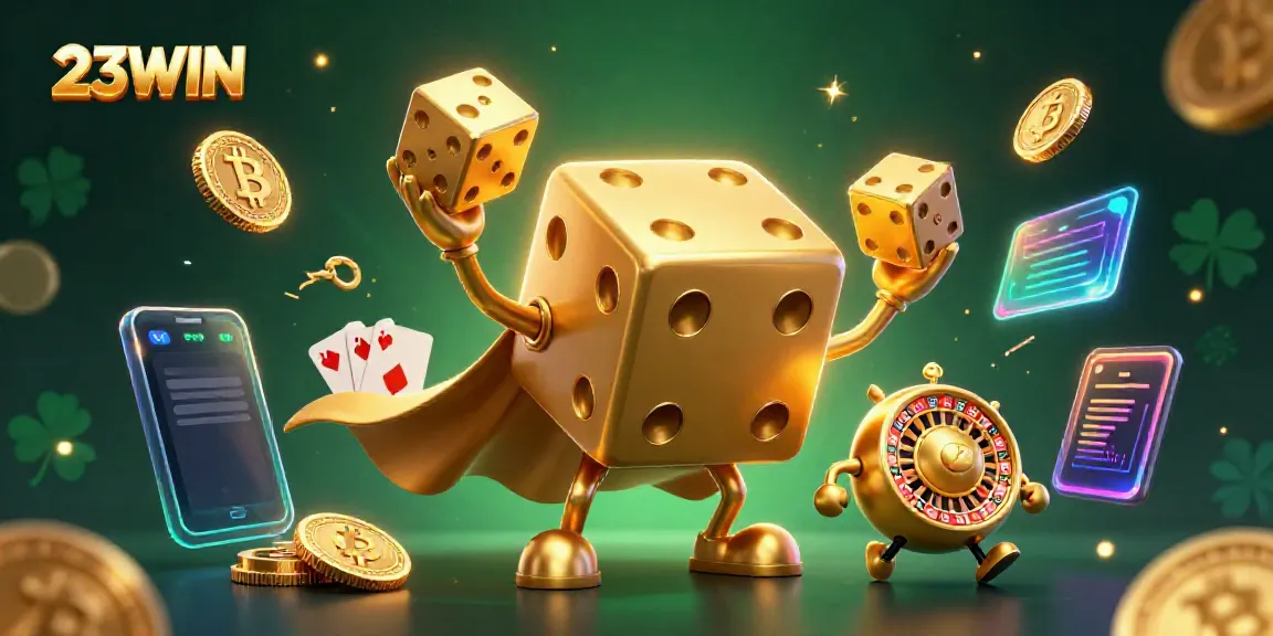 Engage with the lively atmosphere of 23WIN casino featuring dynamic characters and vibrant elements.