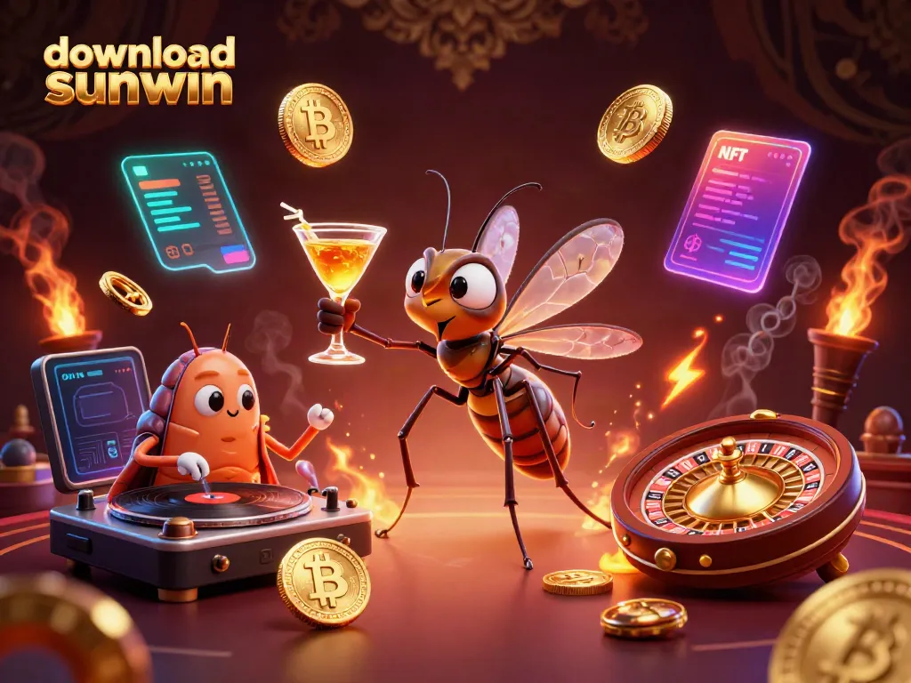 Experience thrilling gameplay as you download sunwin with a dynamic casino mascot and golden elements.