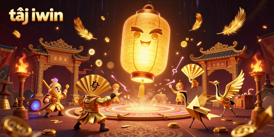 Play exciting games at tải iwin featuring vibrant golden lantern spirit and warriors.