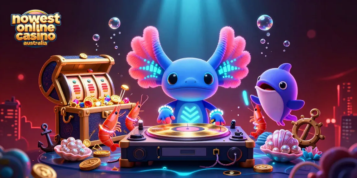 Experience the thrill at the newest online casino australia with vibrant underwater casino elements and characters.